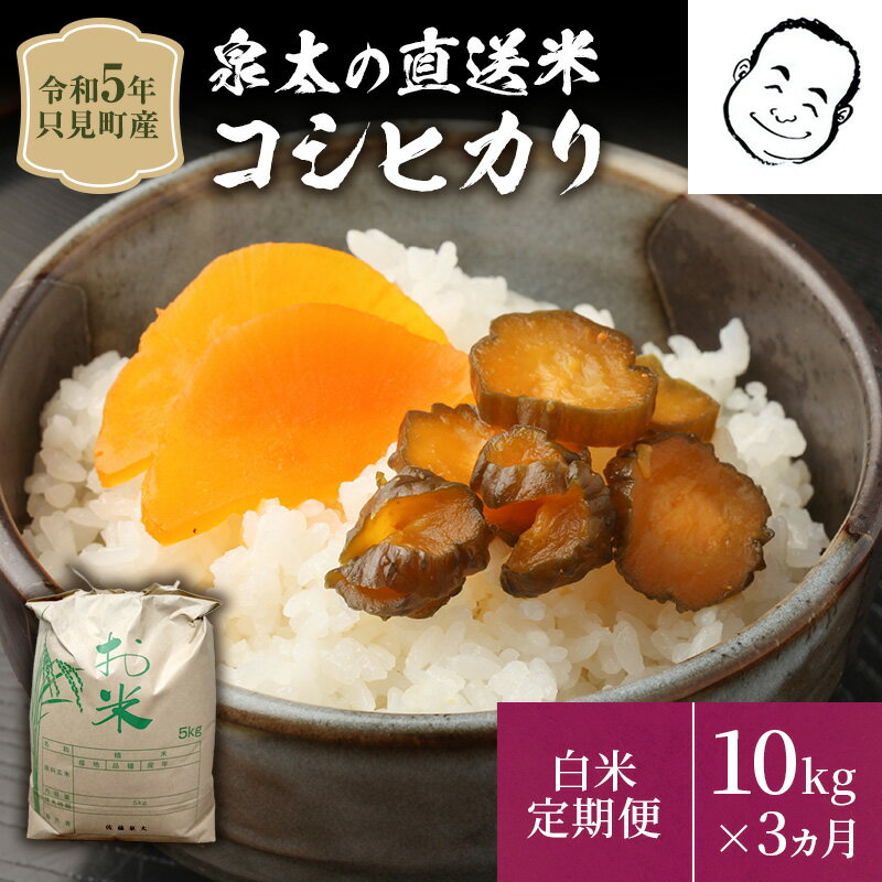 44位! 口コミ数「0件」評価「0」【泉太の直送米】令和4年　只見産　コシヒカリ　白米　10kg　3ヵ月連続発送（合計30kg）　【定期便・お米・コシヒカリ】　お届け：2023･･･ 