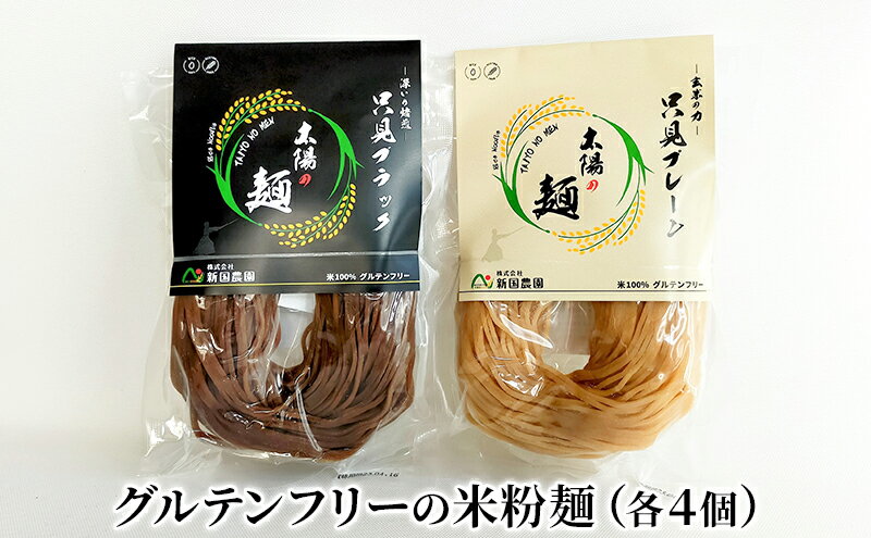 【ふるさと納税】【新国農園】太陽の麺（プレーンとブラック8個セット）