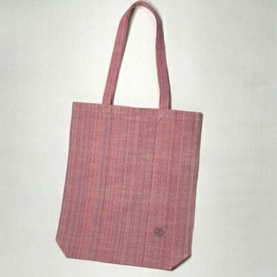 【ふるさと納税】会津木綿 携帯用折り畳みマイバッグ（やたら桃