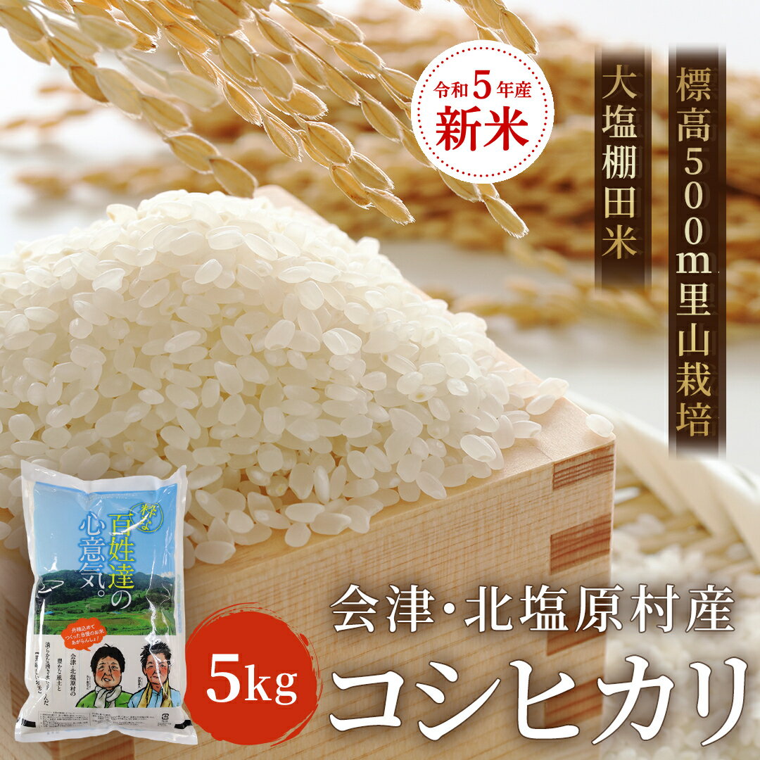 [令和5年産][新米]会津・北塩原村産「コシヒカリ」5kg(大塩棚田米・標高500m里山栽培) [ ふるさと納税 人気 おすすめ ランキング コシヒカリ 米 5kg 白米 お米 国産 コメ こめ ご飯 白飯 おにぎり 福島県産 福島県 北塩原村 送料無料 ]