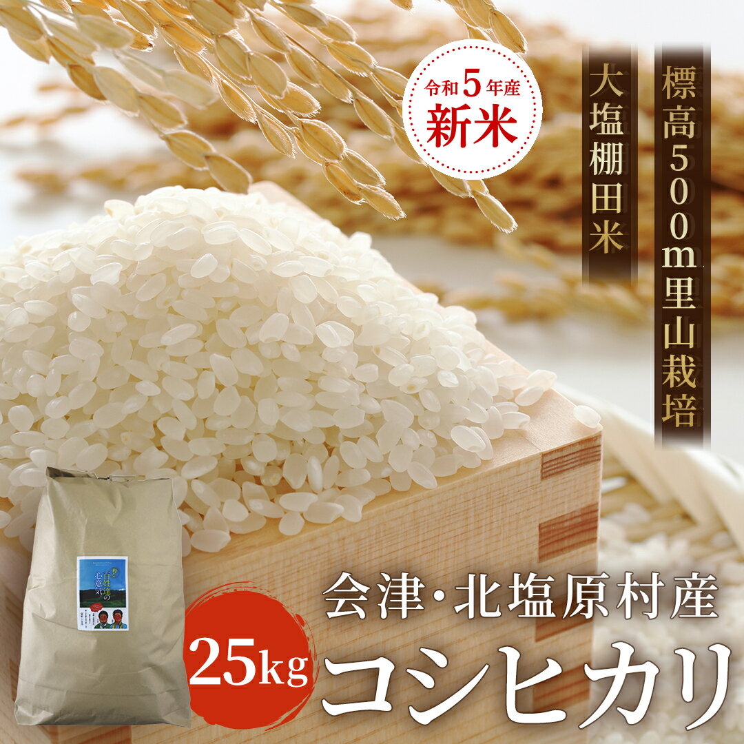 【ふるさと納税】【令和5年産】【新米】会津・北塩原村産「コシヒカリ」25kg（大塩棚田米・標高500m里山栽培） 【 ふるさと納税 人気 おすすめ ランキング コシヒカリ 米 25kg 白米 お米 白米 精米 国産 定期便 大容量 福島県産 福島県 北塩原村 送料無料 】 KBK011