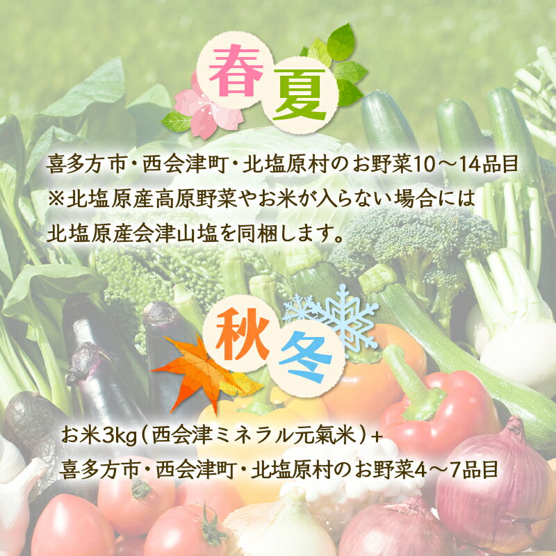 【ふるさと納税】 3市町村共通返礼品「会津の恵み野菜セット」（大）定期便 3回 F4D-0504