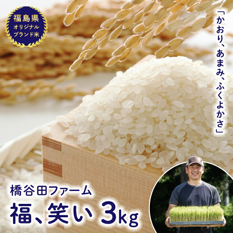 【ふるさと納税】令和7年産【福島県オリジナルブランド米】 減農薬・減化学肥料栽培米「福、笑い」3kg 米 お米 おこめ ご飯 ごはん 福島県 西会津町 F4D-1842
