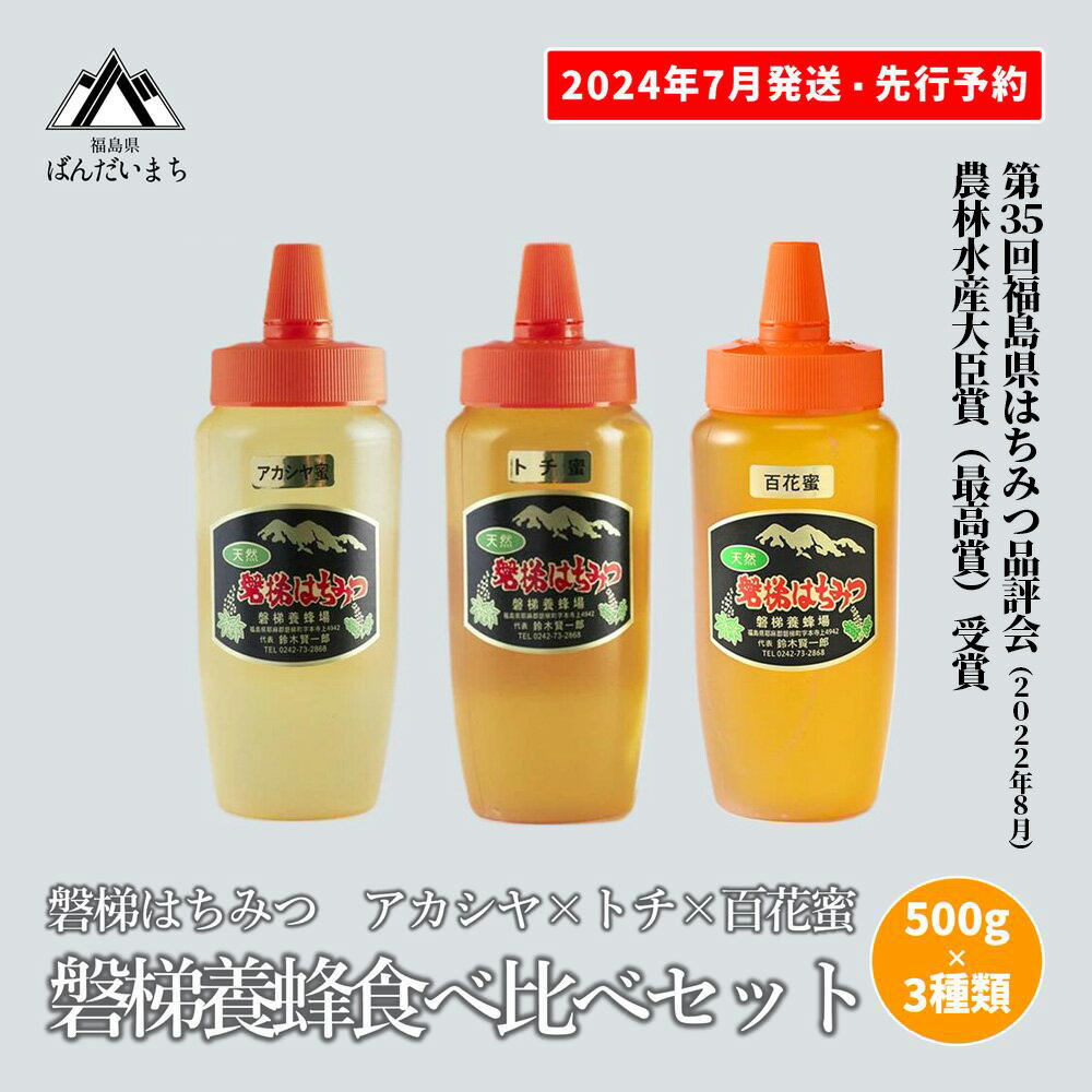 【ふるさと納税】【先行予約】磐梯養蜂食べ比べセット 500g×3種類　はちみつ　アカシヤ　トチ　百花蜜　※2024年7月1日以降発送予定