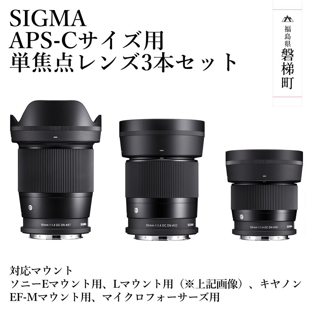 【ふるさと納税】SIGMA APS-Cサイズ用 単焦点レンズ3本セット（ソニーEマウント用、Lマウント用、キヤノンEF-Mマウント用、マイクロフォーサーズ用）