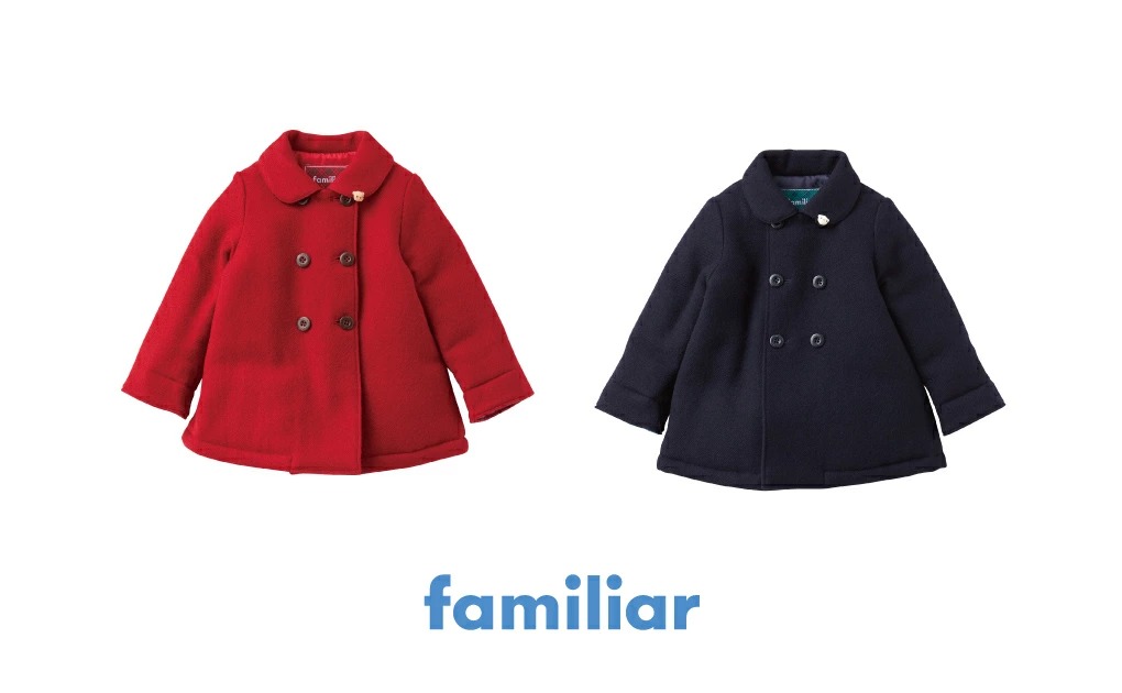 【ふるさと納税】【ファミリア（familiar）】コート 80・90サイズ｜子ども服 ベビー服 おしゃれ かわいい 赤ちゃん ベビーウェア 高品質 耐久性 吸水性 出産祝い ギフト 前開き キッズ