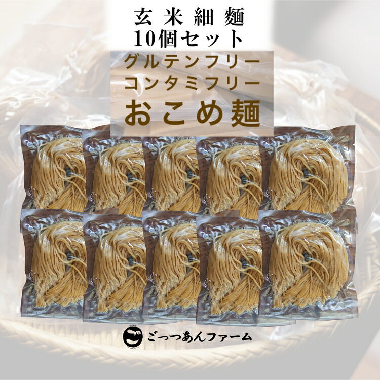 【ふるさと納税】どすこい麺(グルテンフリーなお米めん)玄米細麺10個セット