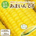 【ふるさと納税】夏季限定 朝採り プレミアムスイートコーン 「あまいんです」 20本 約8kg | 激甘 フルーツとうもろこし 産地直送 ※沖縄・離島への配送不可
