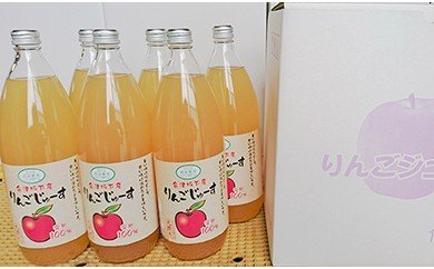 16-G 相良農場 りんごジュース 品種違いの味が楽しめる大瓶6本セット(1L×6本)[無添加 フルーツ リンゴ 林檎 100% ストレート果汁 果実飲料 お取り寄せ ギフト 贈答用 福島県 会津坂下町]