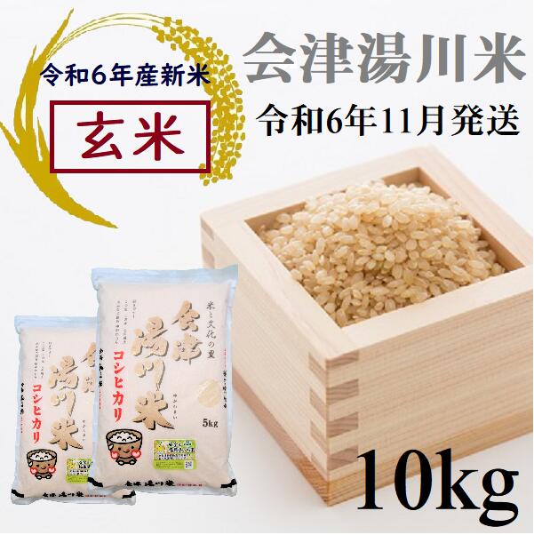 26位! 口コミ数「0件」評価「0」令和6年産 新米 コシヒカリ 玄米 10kg（5kg×2袋）11月発送 湯川米 会津