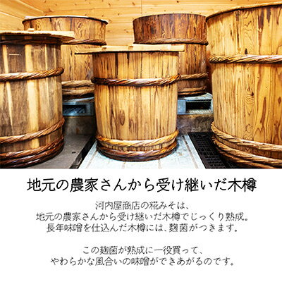 【ふるさと納税】【無添加・木樽熟成】材料は大豆・塩・糀のみ!やわらかな風合い「会津糀みそ」1年熟成【配送不可地域：離島】【1469687】