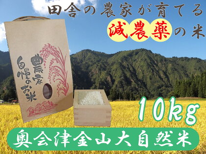 【令和5年産】奥会津金山大自然米コシヒカリ10kg　福島県　金山町　コシヒカリ　10kg　減農薬　精米　白米