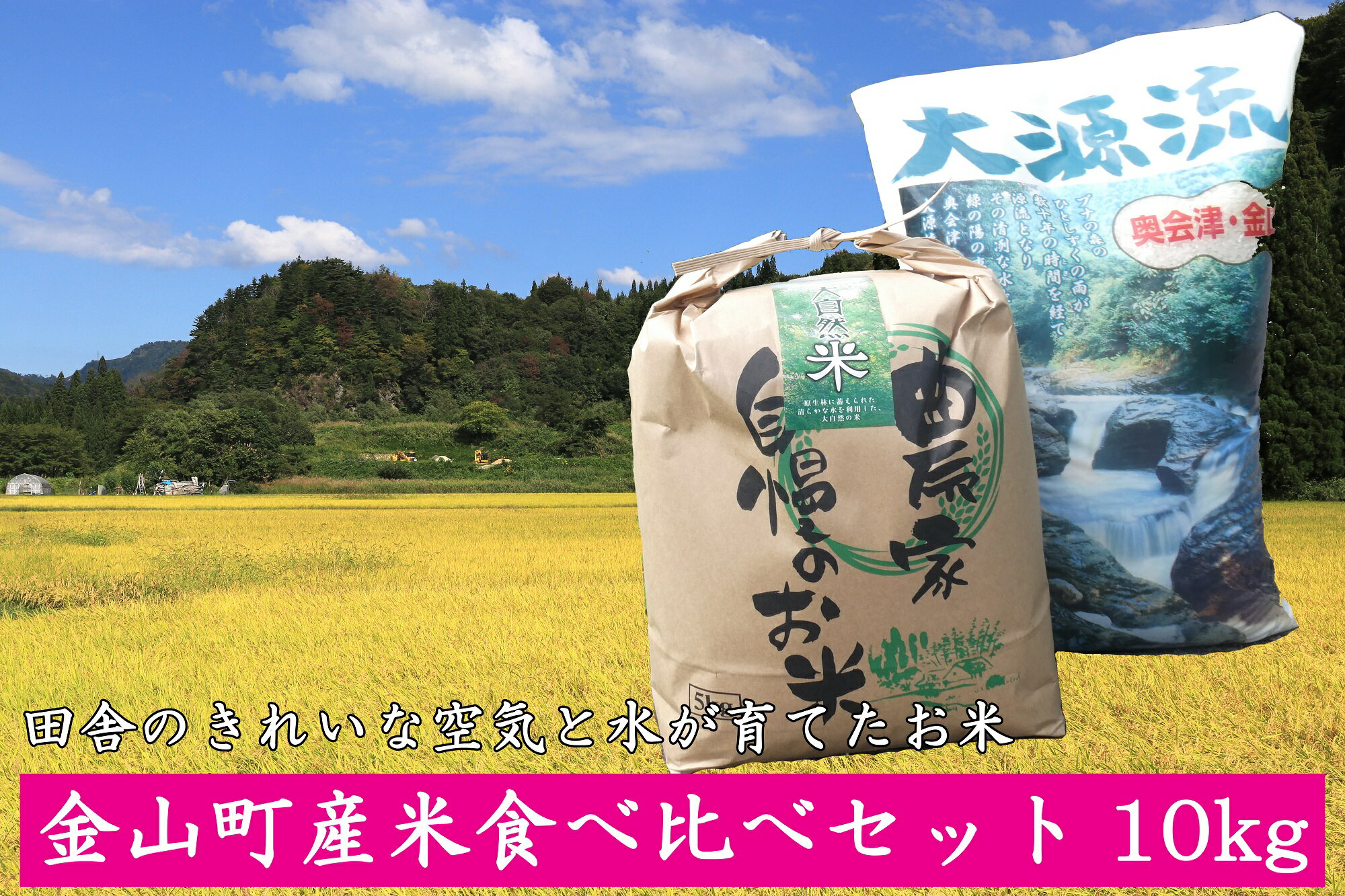 金山町産米食べ比べセット10kg　福島県　金山町　コシヒカリ　10kg　減農薬　食べ比べ　精米　白米