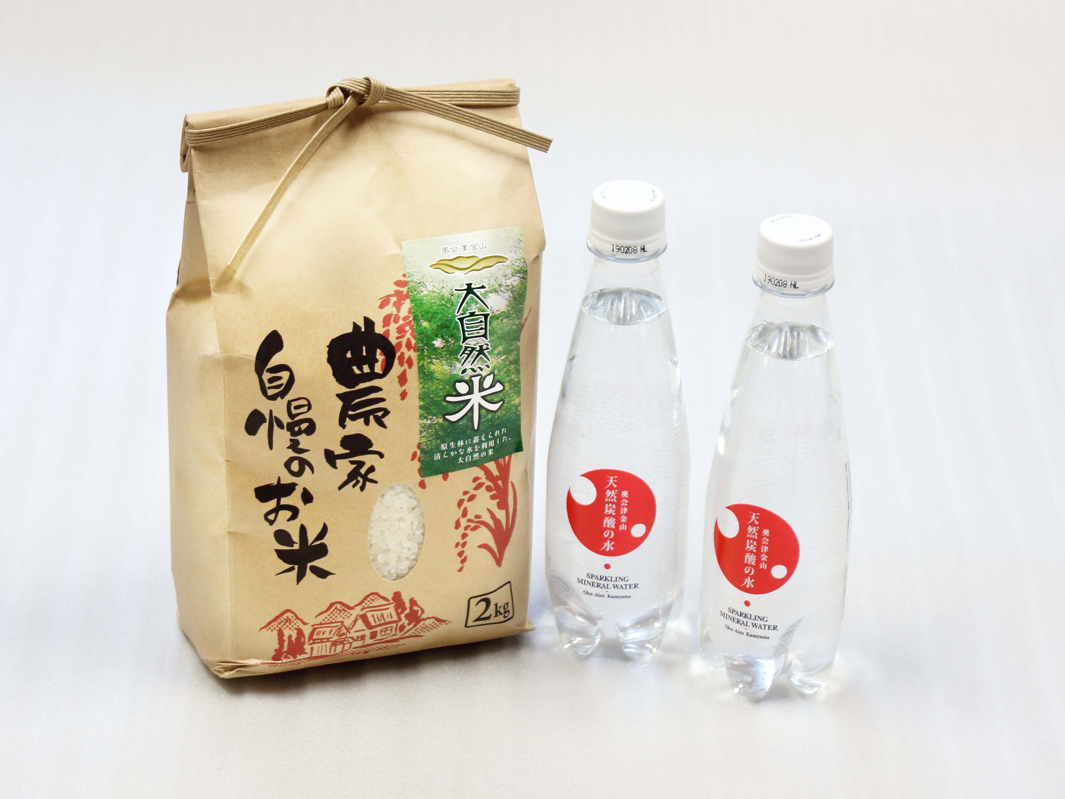 [令和7年産]金山町産ひとめぼれ3kg・奥会津金山天然炭酸の水2本セット 福島県 金山町 ひとめぼれ 炭酸水 3kg 350ml 精米 白米 天然炭酸水