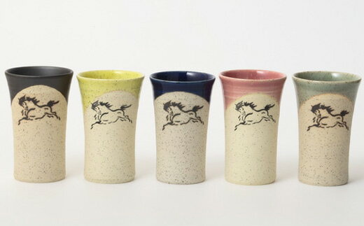 【ふるさと納税】大堀相馬焼 松永窯 小タンブラー 5色セット　【07461-0101】