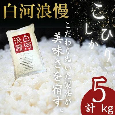 【ふるさと納税】【令和5年産】白河浪慢こしひかり　5kg　精米【1320281】