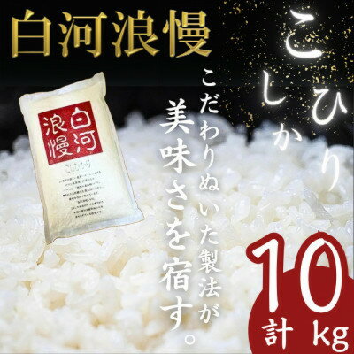 【令和5年産】白河浪慢こしひかり　10kg【1320327】