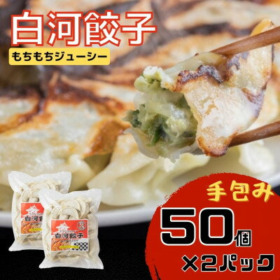 モチモチジューシーな白河餃子の大袋50個入り!×2袋【岡崎農園の人気の定番製品!】【配送不可地域：離島】【1363029】