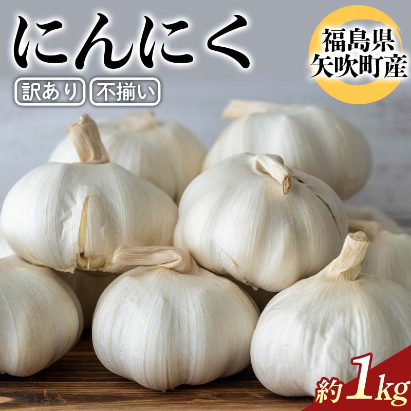 訳あり 不揃いにんにく約1kg(6片ホワイト)ニンニク 規格外 福島県 矢吹町産 F6U-340