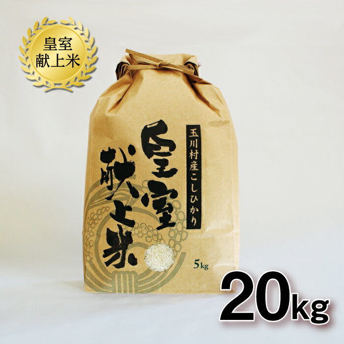 【ふるさと納税】 FT18-162 令和5年玉川村産こしひかり 皇室献上米20kg