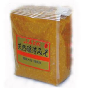 【ふるさと納税】ふるどの天然醸造みそ＜袋＞　1kg 味噌 送料無料 無添加 国産大豆 米みそ 国産 味噌汁 調味料 グルテンフリー　【07505-0014】