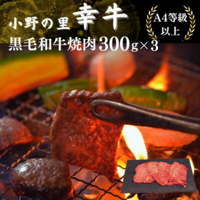 【ふるさと納税】【小町の里・幸牛】黒毛和牛焼肉　300g×3　計900g【配送不可地域：離島】【1762866】