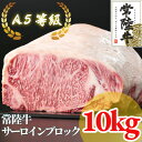 【ふるさと納税】【常陸牛】A5等級 サーロインブロック 10kg【配送不可地域:離島・沖縄県】【1517957】