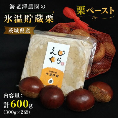 茨城県産 海老澤農園の氷温貯蔵栗使用 栗ペースト 計600g(300g×2袋)[配送不可地域:離島・沖縄県]