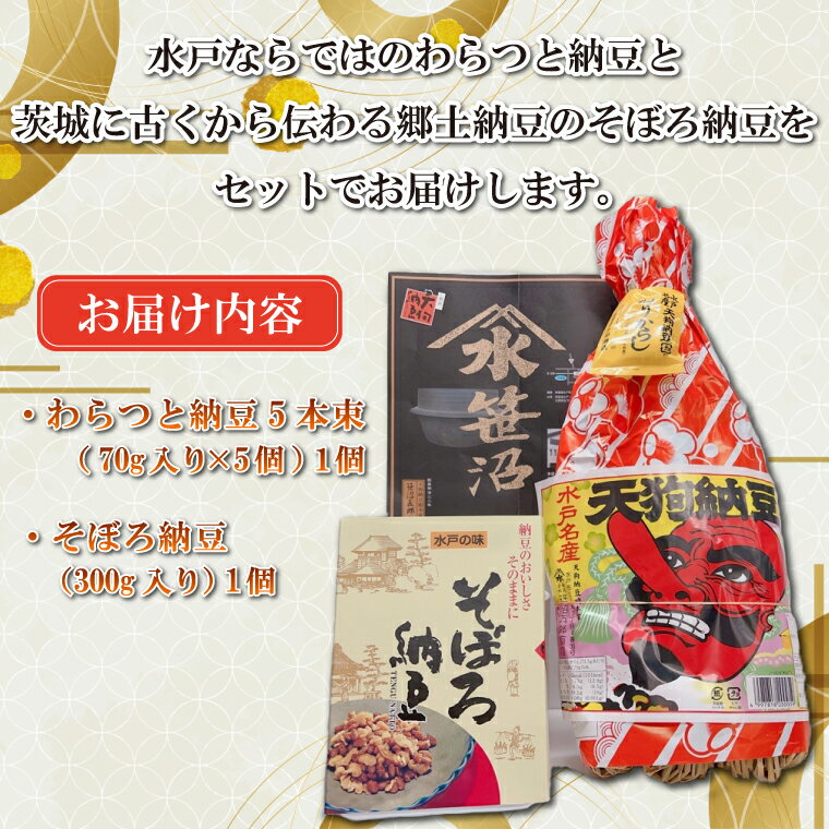 【ふるさと納税】笹沼五郎商店　当社イチオシのわらつと納豆と切り干し大根入りそぼろ納豆人気セット（CV-4）