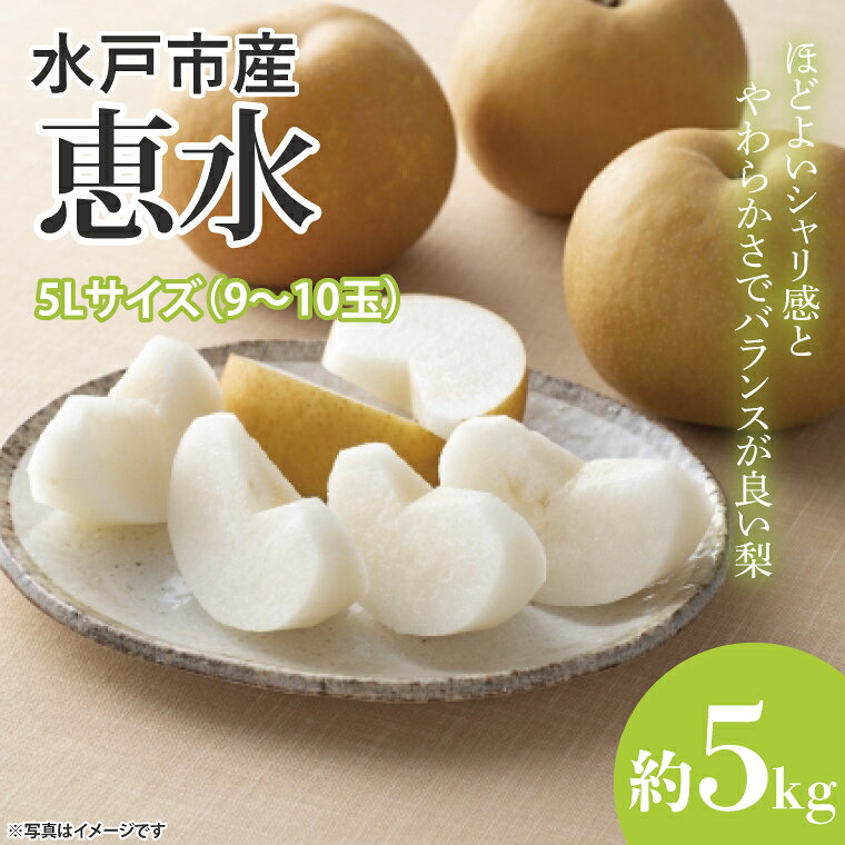 【数量限定】【先行予約】【9月中旬以降発送】茨城ブランド梨『恵水』約5kg（9〜10玉）5Lサイズ【プレミアム梨 大玉 高糖度 糖度 果物 くだもの フルーツ 梨 ナシ なし 新鮮 幸水 新水 旬 お取り寄せ 期間限定 茨城県 水戸市 】（KB-3）