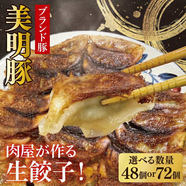 【ふるさと納税】【数量限定】【選べる容量】肉屋が作る美明豚生餃子24個入×2パック・24個入り×3パック【ブランド豚 国産 焼き餃子 冷凍 ぎょうざ ギョーザ 冷凍餃子 簡単調理 惣菜 おかず 水戸市 水戸 茨城県】（MJ-5）