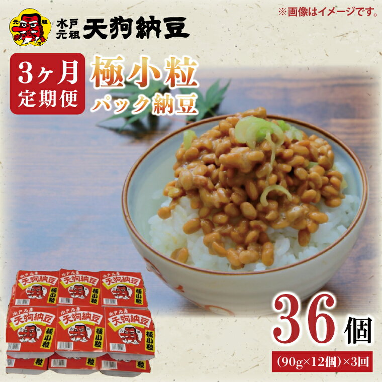 【ふるさと納税】【3ヶ月定期便】【天狗納豆】極小粒パック納豆90g 12個入 ×3回【納豆 なっとう 老舗 極小粒 大豆 朝食 ご飯 水戸市 水戸 茨城県 20000円以内 2万円以内】(DQ-9)