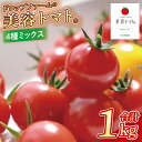 【ふるさと納税】【10月中旬より順次発送】ドロップファームの美容トマトおまかせ1kg箱(4種ミックス)【とまと フルーツトマト 野菜ソムリエ 栄養士 アイコ イエローアイコ 小鈴 フルティカ 野菜 フレッシュ 水戸市 茨城県】(CK-107)