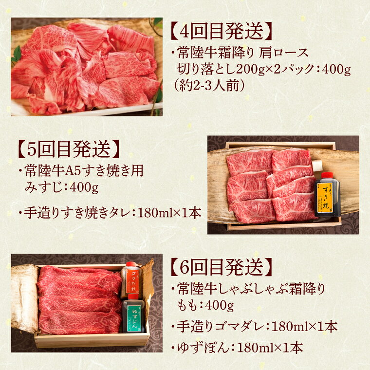 【ふるさと納税】6ヶ月 定期便 肉 常陸牛 Bコース ハンバーグ 焼肉 すき焼き しゃぶしゃぶ レトルト 常陸牛カレー ビーフカレー セット 国産牛 お中元 敬老の日 お取り寄せ お祝い 出産 結婚 快気祝い プレゼント 誕生日 ギフト 茨城県 水戸市 肉のイイジマ（DU-108） f082015-mito-10001238 茨城県水戸市 サンプル画像3