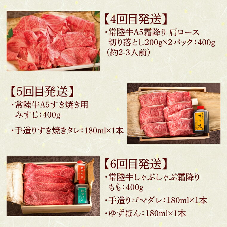 【ふるさと納税】6ヶ月 定期便 常陸牛 Bコース お中元 食べ物 肉 ハンバーグ 焼肉 すき焼き しゃぶしゃぶ レトルト 常陸牛カレー ビーフカレー セット ギフト対応 【肉のイイジマ】 茨城県 水戸市（DU-108）