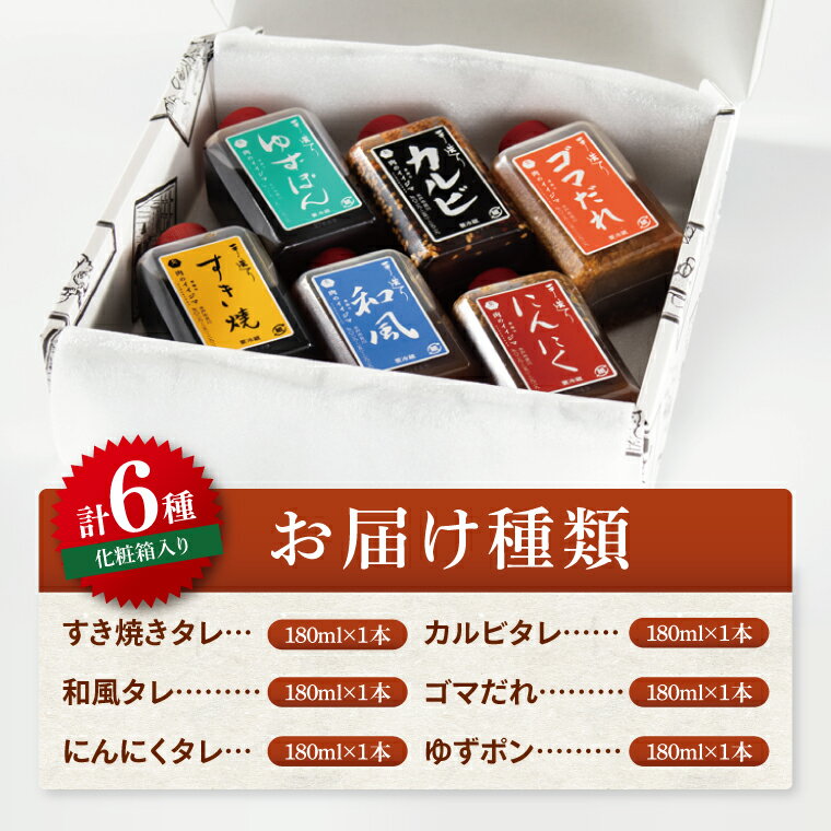 【ふるさと納税】創業半世紀の老舗肉店が造る手造りのタレ6種詰め合わせ【タレ 焼肉 BBQ バーベキュー 敬老の日 肉のイイジマ 茨城県 水戸市】（DU-153）