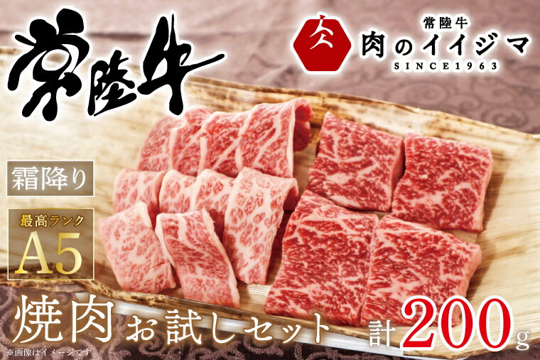 焼肉 焼き肉 お試し セット ギフト 2種類 常陸牛 霜降り お試しセット もも厚切り カルビ 常陸牛A5焼肉お試しセット 200g プレゼント バーベキュー BQQ 黒毛和牛 国産牛 ふるさと納税[肉のイイジマ] 茨城県 水戸市 (DU-47)