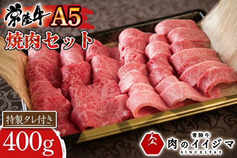 【ふるさと納税】 焼き肉 ふるさと納税 カルビ 和牛 黒毛和牛 セット 焼肉 A5 焼肉セット ギフト お返し お祝い 出産祝い 誕生日プレゼント 常陸牛A5焼肉セット 400g ご自宅用【肉のイイジマ】（DU-76）