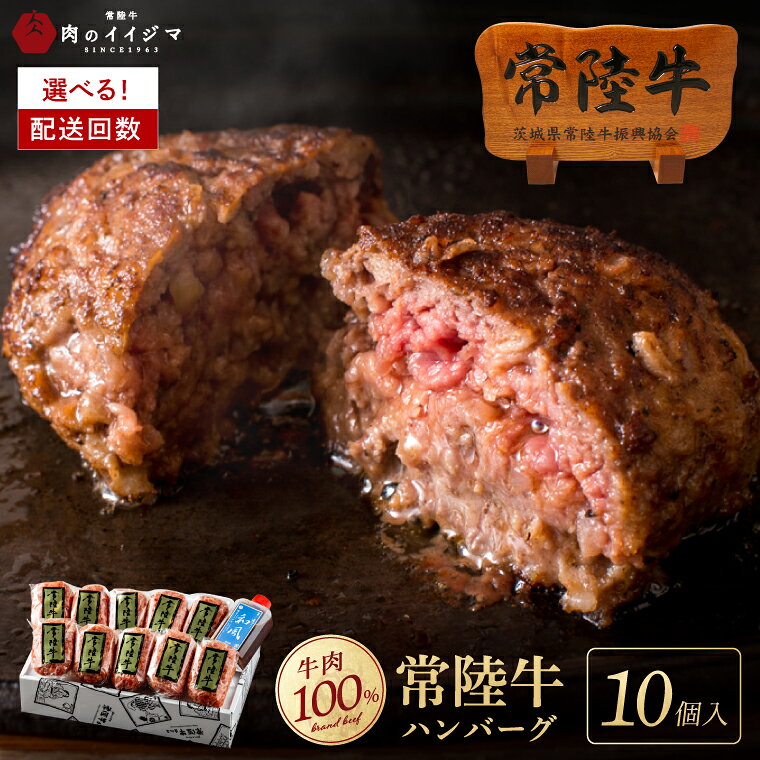 【ふるさと納税】【選べる配送回数】 常陸牛 ハンバーグ 10