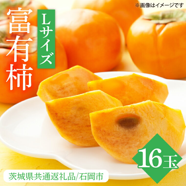 柿 【ふるさと納税】【先行予約】【期間限定】富有柿 L 16玉【茨城県共通返礼品/石岡市】(IU-3)