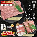 【ふるさと納税】【3ヶ月定期便】【常陸牛 A5ランク・美明豚しゃぶしゃぶセット】常陸牛肩ロース360g+美明豚400g(ロース200g・ばら200g) 冷凍 国産牛 和牛 牛肉 豚肉 ブランド豚 茨城県 水戸市 食べ比べ セット商品 国産 老舗精肉店(EK-29_1)