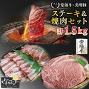 【ふるさと納税】【常陸牛 A5ランク・美明豚ステーキ焼肉セット】常陸牛サーロイン900g(300g×3枚)+美明豚600g(ロース300g・ばら300g) 冷凍...