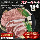【ふるさと納税】【6ヶ月定期便】【常陸牛 A5ランク・ローズポークステーキセット】常陸牛サーロインステーキ200g+ローズポークロースステーキ280g(140g×2枚) 冷凍 国産牛 和牛 牛肉 豚肉 ブランド豚 茨城県 水戸市 食べ比べ セット商品 国産 老舗精肉店 ( EK-43_1)