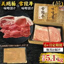 【ふるさと納税】【常陸牛 A5ランク・美明豚味噌漬けセット】常陸牛味噌漬け350g+美明豚500g(ロース200g・ヒレ300g) 冷凍 国産牛 和牛 牛肉 豚...