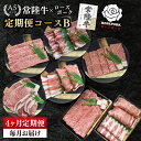 【ふるさと納税】【4か月定期便】A5ランク常陸牛&ローズポーク 食べ比べ 定期便コースB|すき焼き しゃぶしゃぶ 焼肉 BBQ ステーキ 国産牛 和牛 牛肉 豚肉 茨城県 水戸市 国産 老舗精肉店(EK-85)(4)