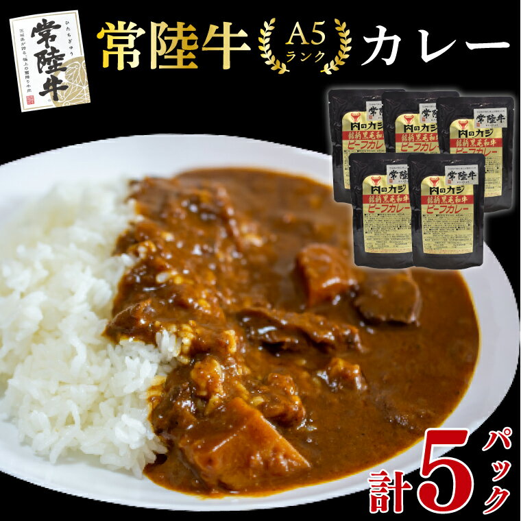 [常陸牛 A5ランク]カレー5パック 国産牛 和牛 牛肉 茨城県 水戸市 レトルト 食品 国産 10000円 老舗精肉店