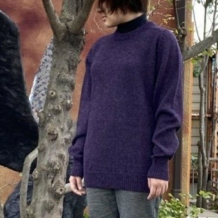 【ふるさと納税】【アルパカ専門店　TIKA】ラグランセーター（アルパカ100％）　パープルMIX（混色糸）【アパレル 紫 ウィメンズ 毛糸 大きめサイズ 茨城県 水戸市 ギフト プレゼント】 (AL-10)