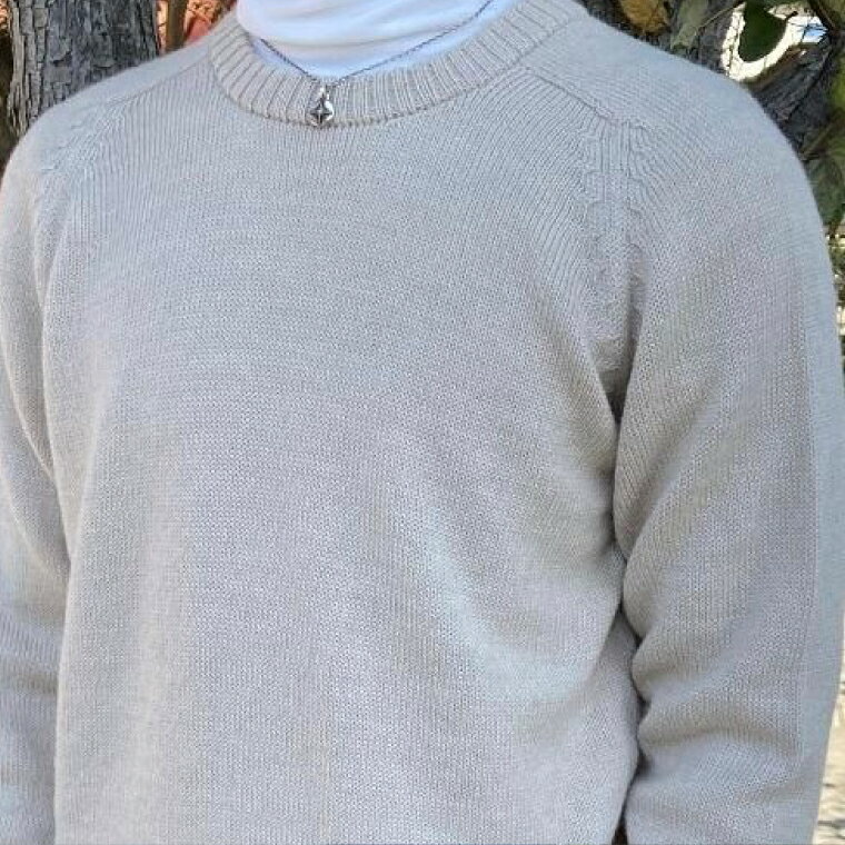 【ふるさと納税】【アルパカ専門店　TIKA】ラグランセーター・ナチュラルアイボリー・男女兼用（アルパカ100％）【アパレル 洋服 おしゃれ プレゼント 毛糸 ウイメンズ 水戸市 白系】(AL-8)