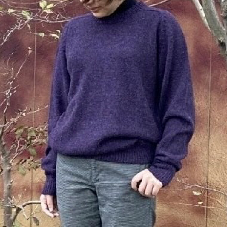 【ふるさと納税】【アルパカ専門店 T'IKA】ラグランセーター(アルパカ100%) パープルMIX(混色糸)【アパレル 紫 ウィメンズ 毛糸 大きめサイズ 茨城...