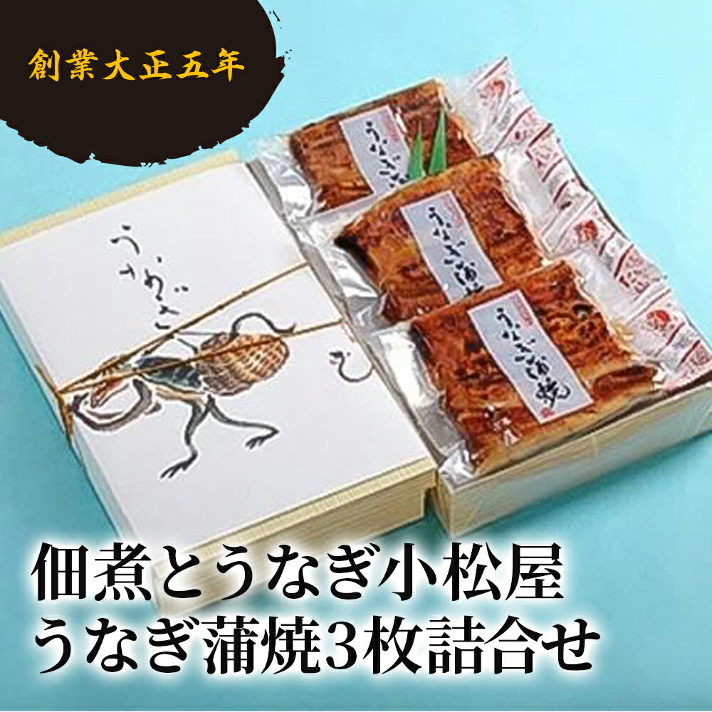 【ふるさと納税】創業大正五年　佃煮とうなぎ小松屋　うなぎ蒲焼3枚詰合せ※離島への配送不可